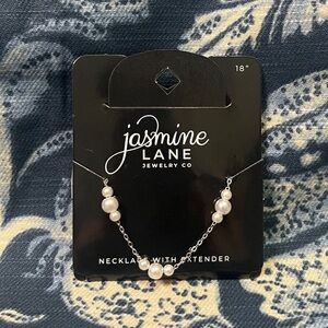 Jasmine Lane 18” White Pearl Necklace With Extender